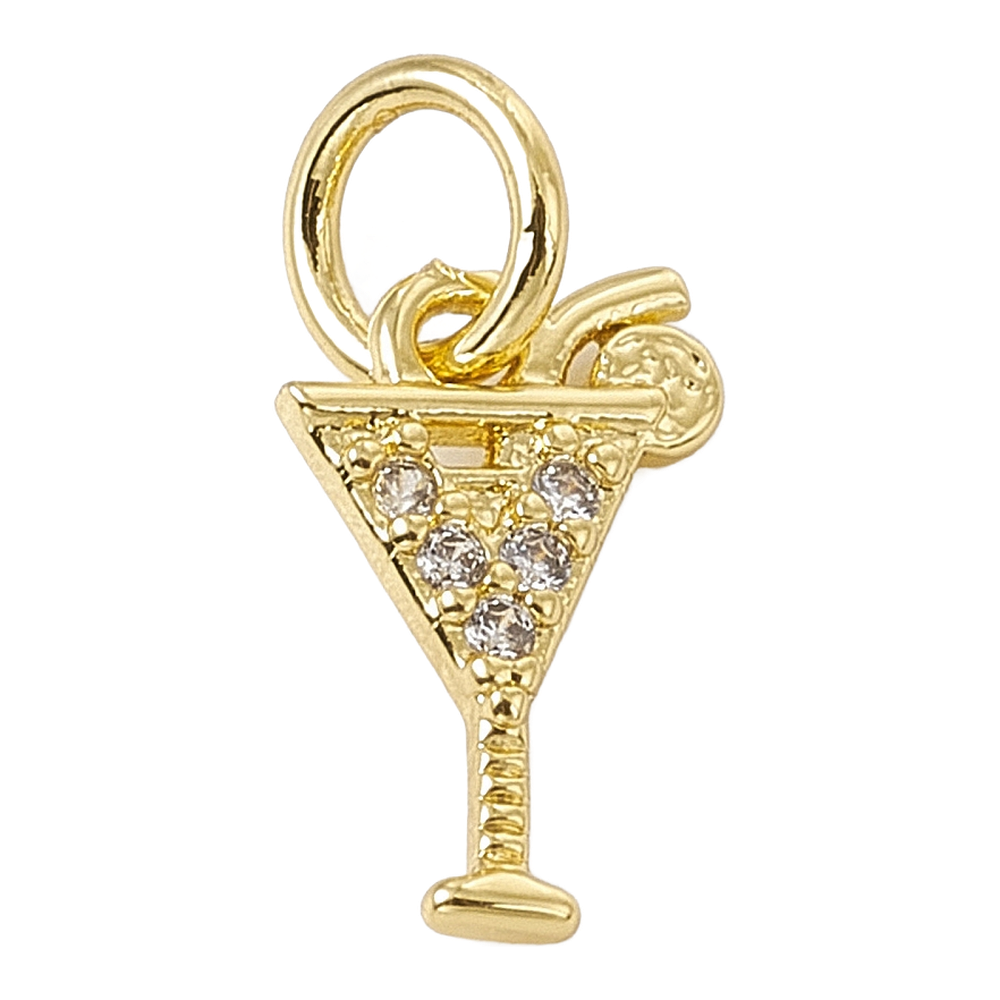 gold rhinestone cocktail charm