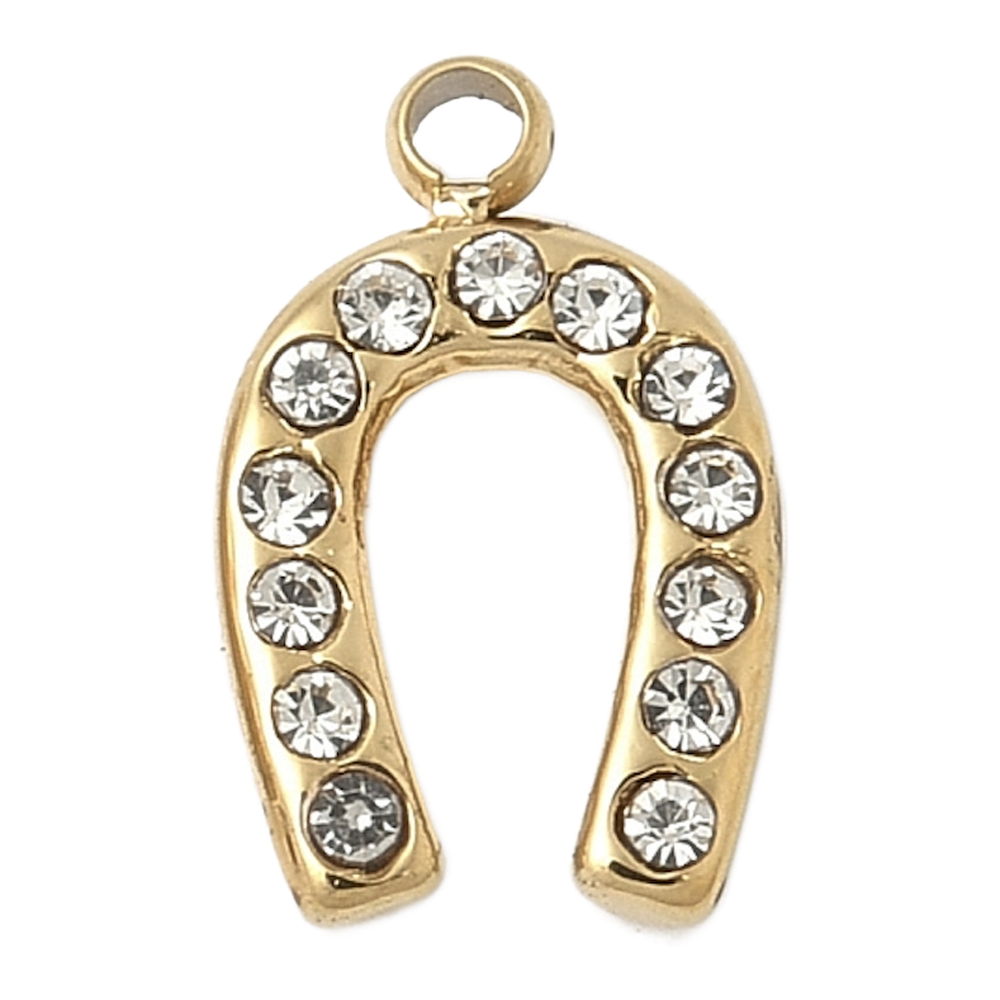 gold rhinestone horseshoe charm (mini)