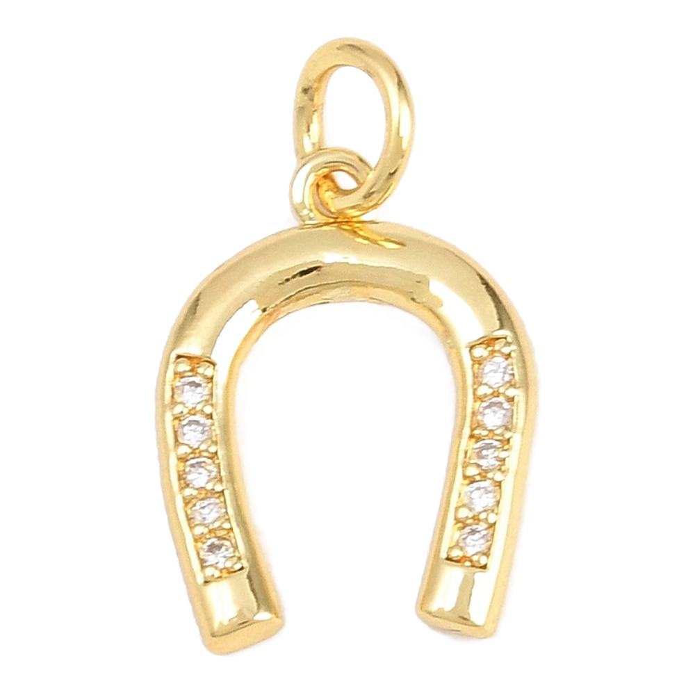 gold rhinestone horseshoe charm