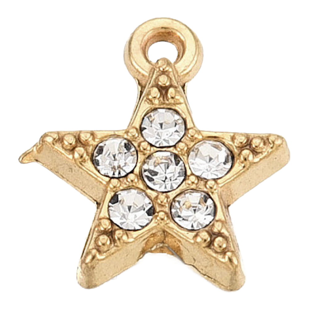 gold rhinestone star charm