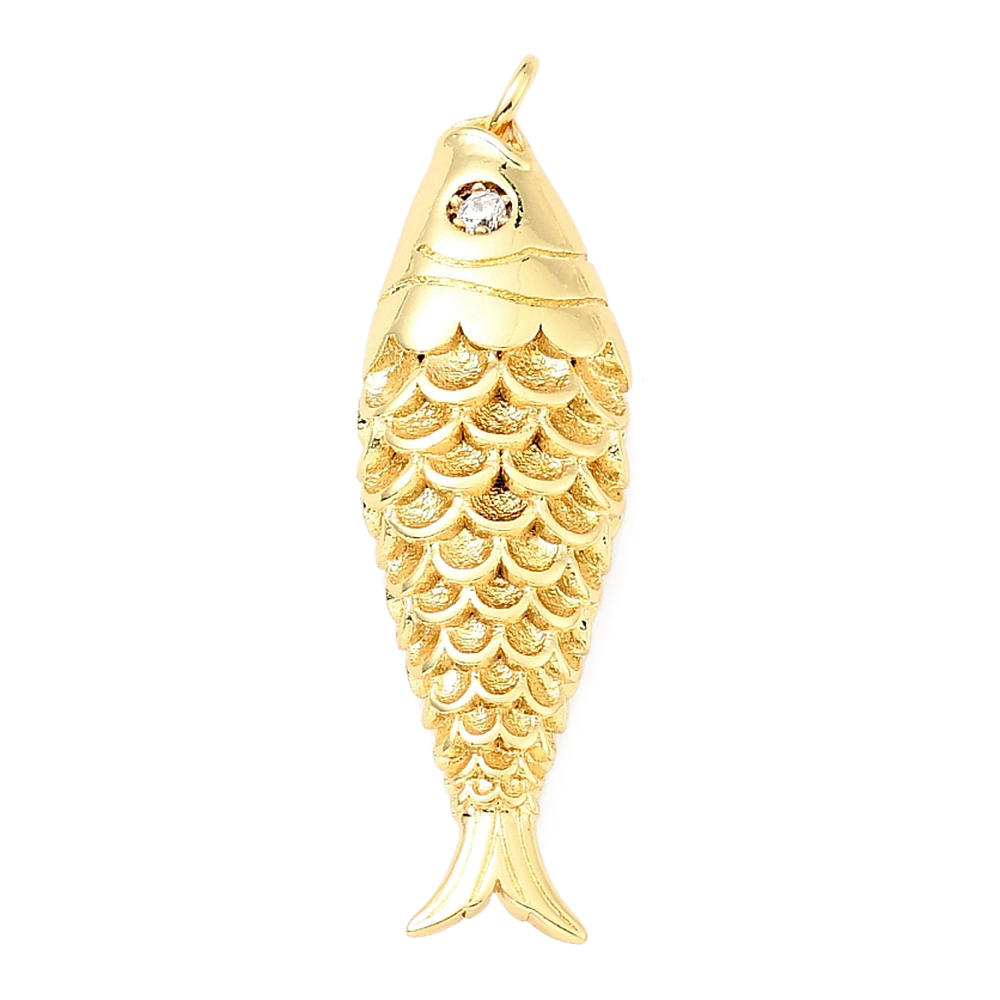 gold scaled fish charm
