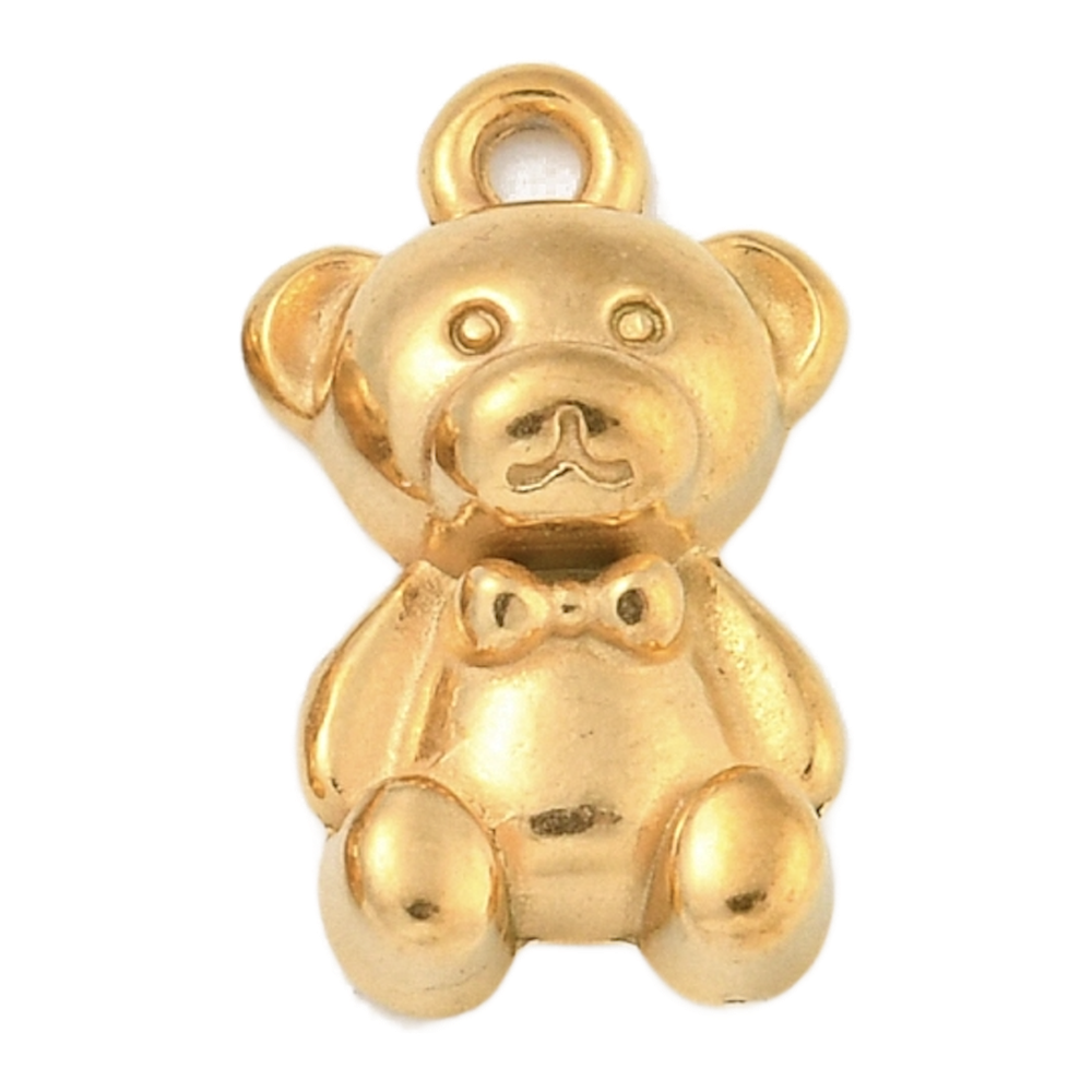 gold teddy bear charm