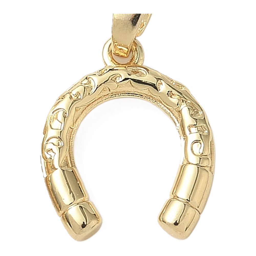 gold textured horseshoe charm