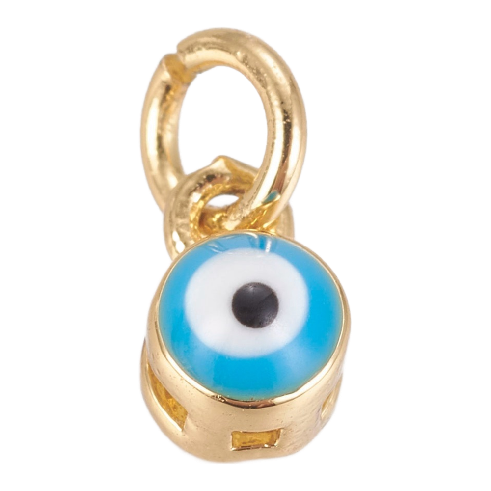 gold tiny evil eye charm