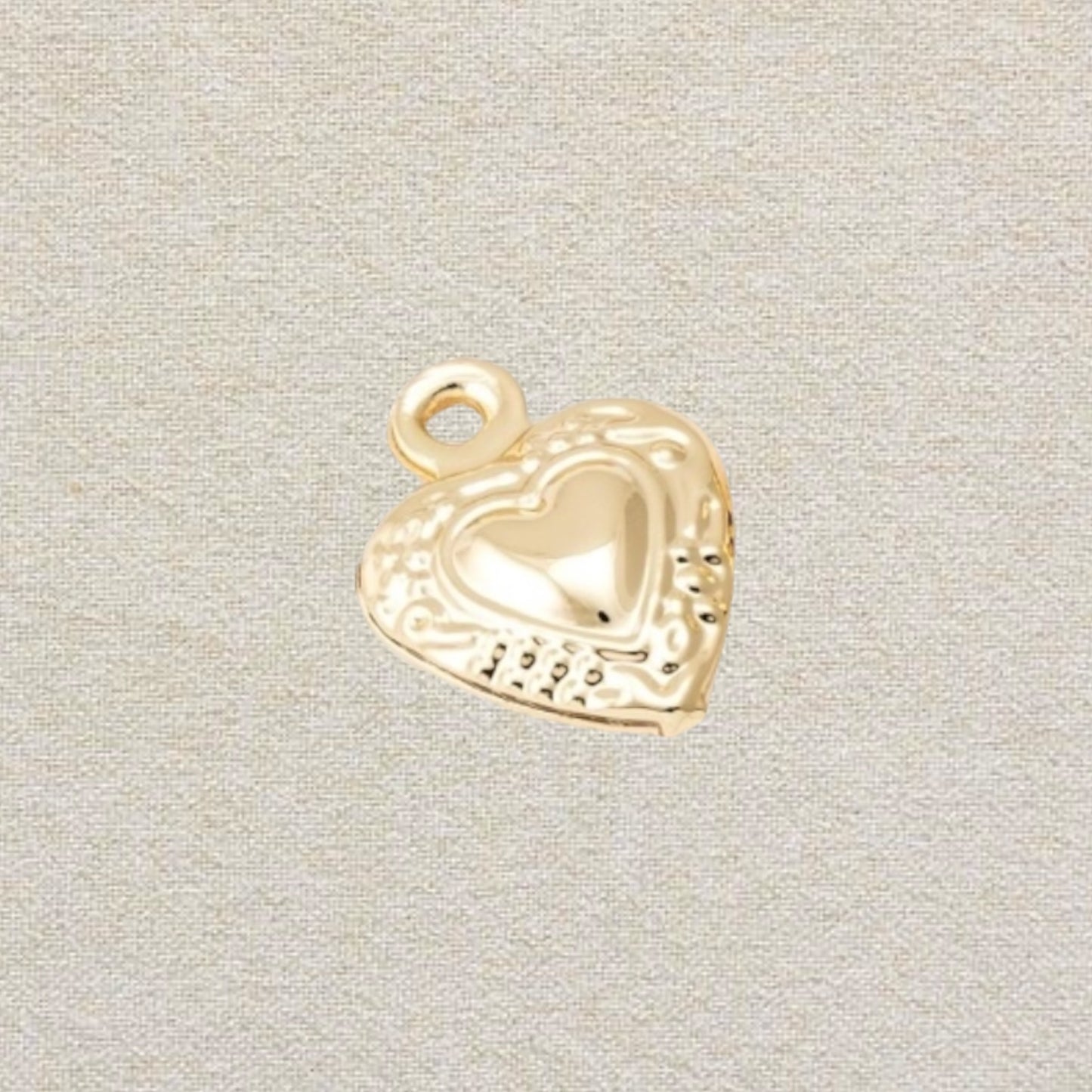 gold heart locket charm