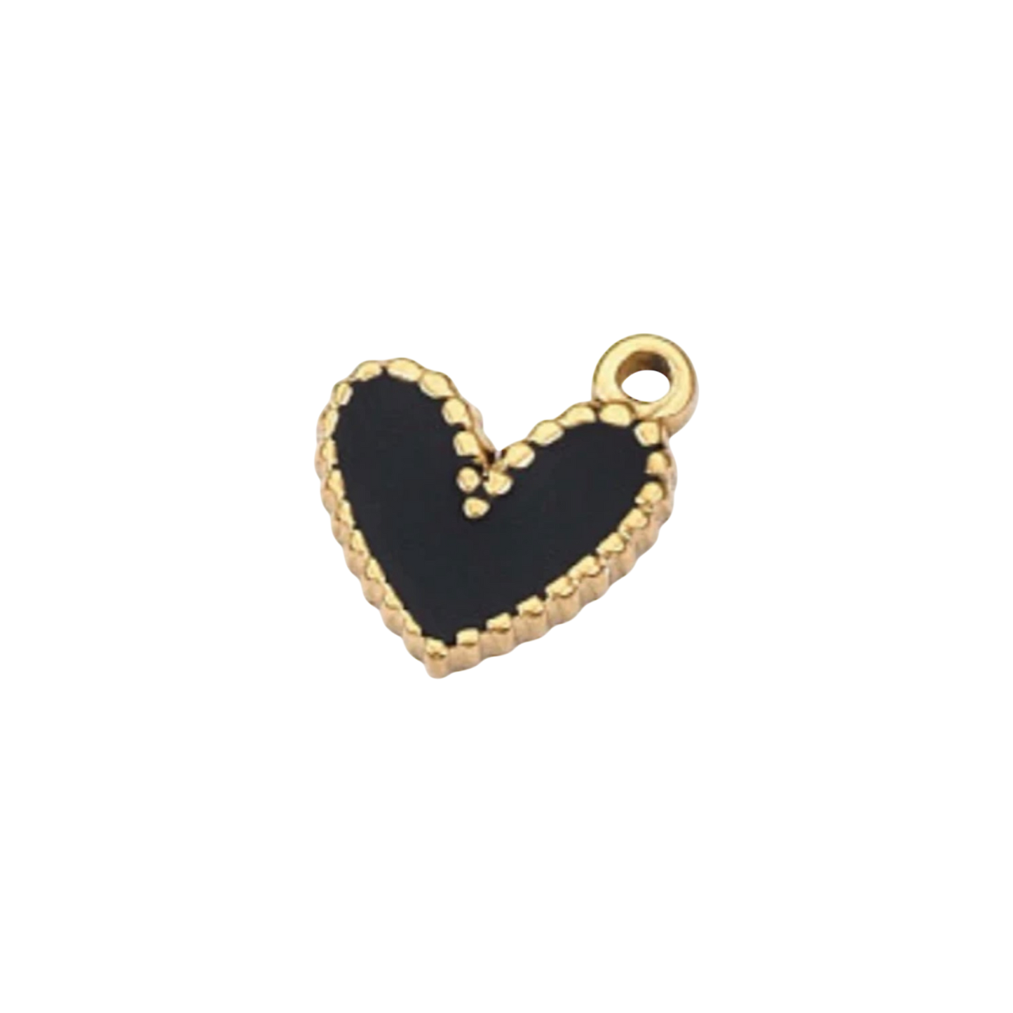 heart charm (black enamel)