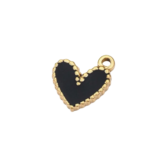 heart charm (black enamel)