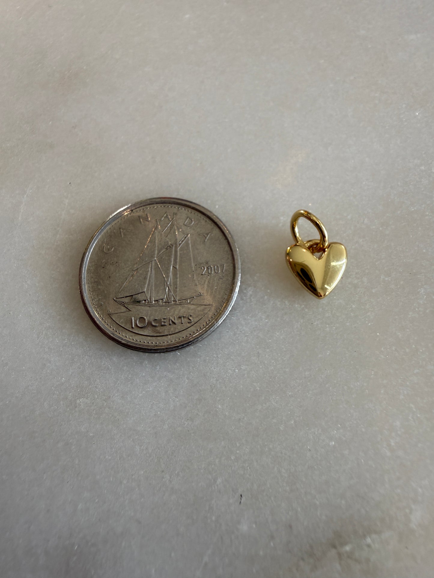 heart gold tiny charm