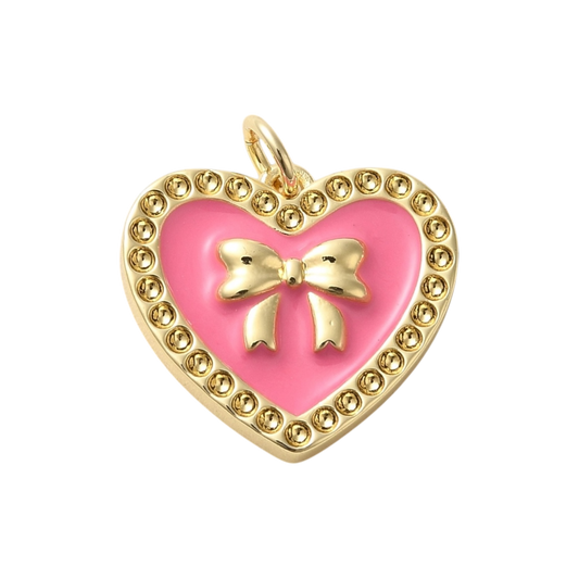heart (pink) bow charm