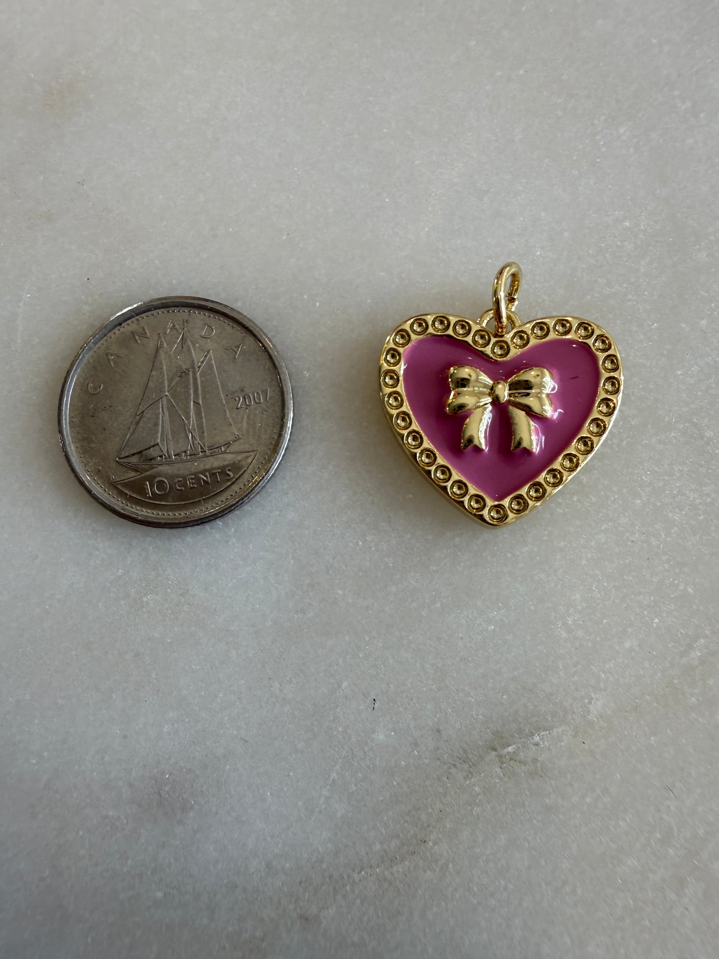 heart (pink) bow charm