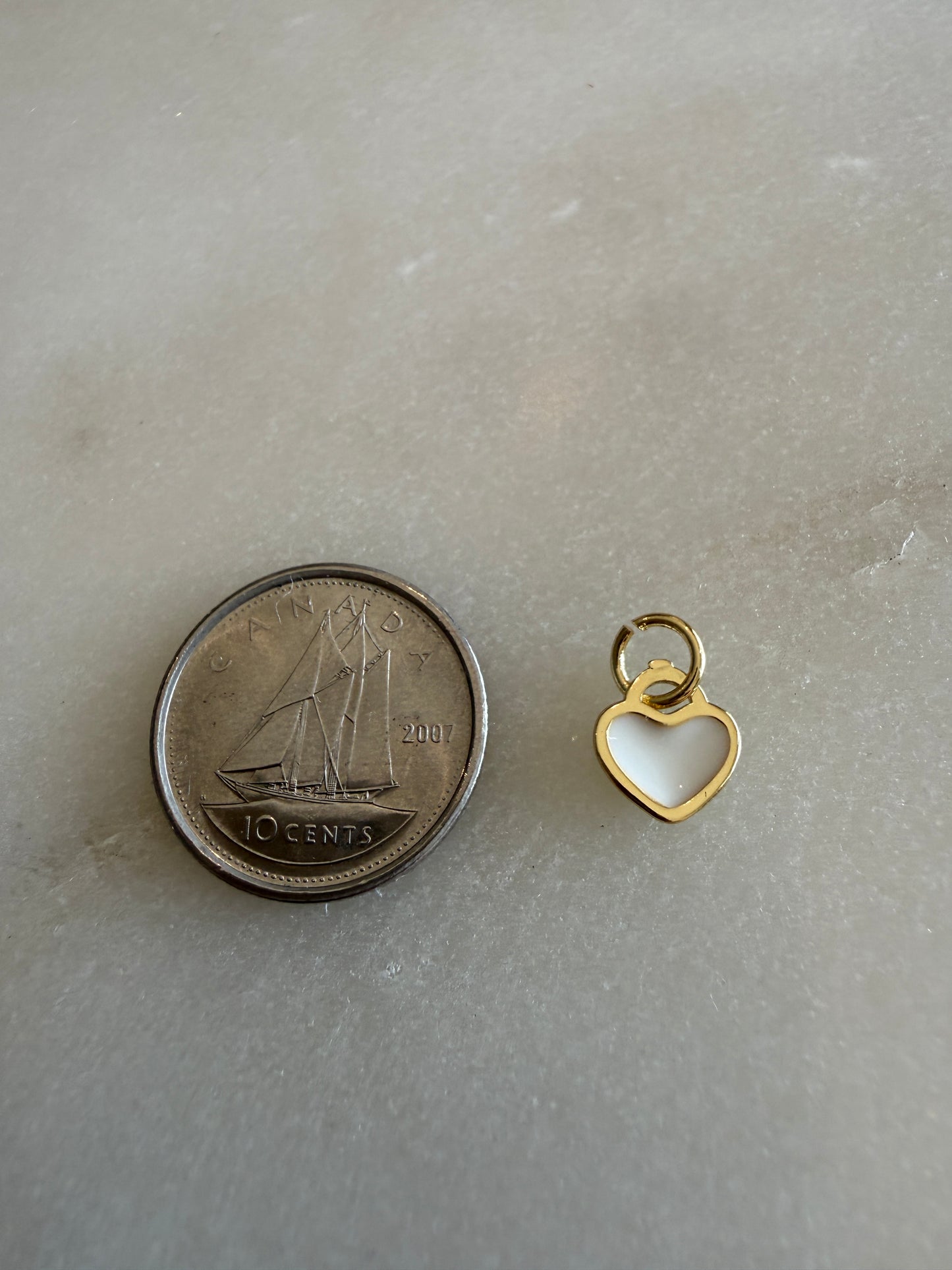 heart (white & gold) charm