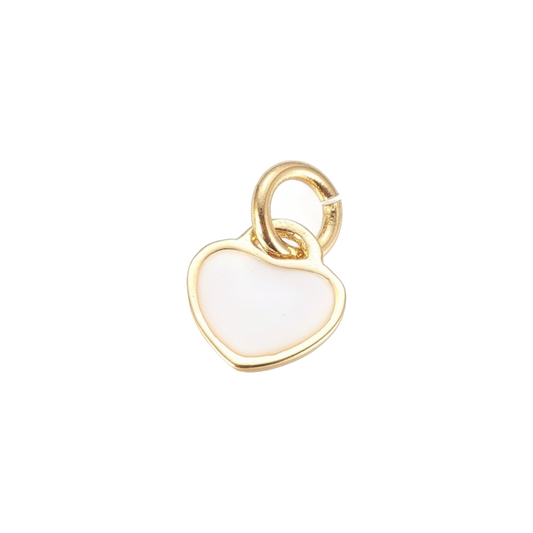heart (white & gold) charm