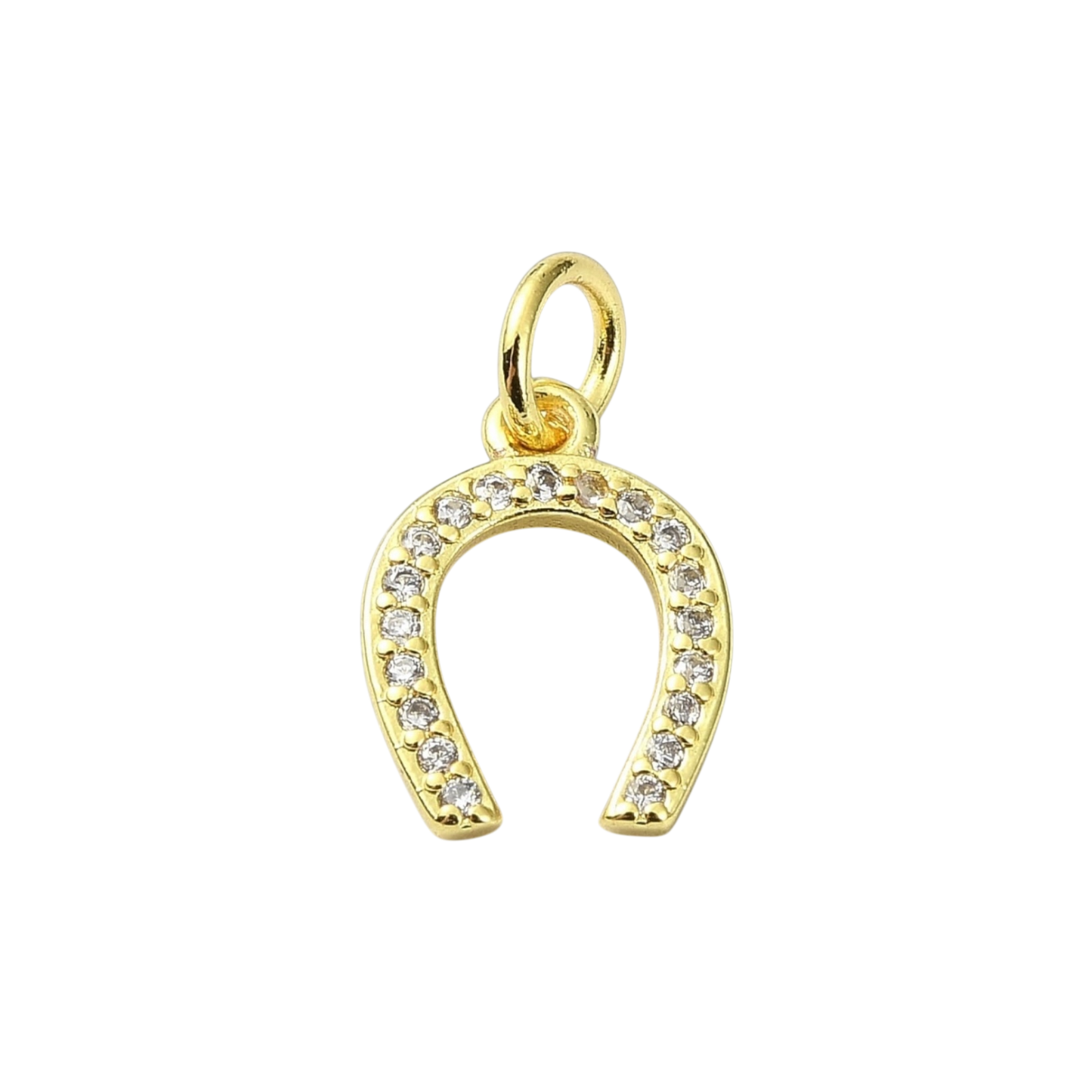 horseshoe gold rhinestone charm