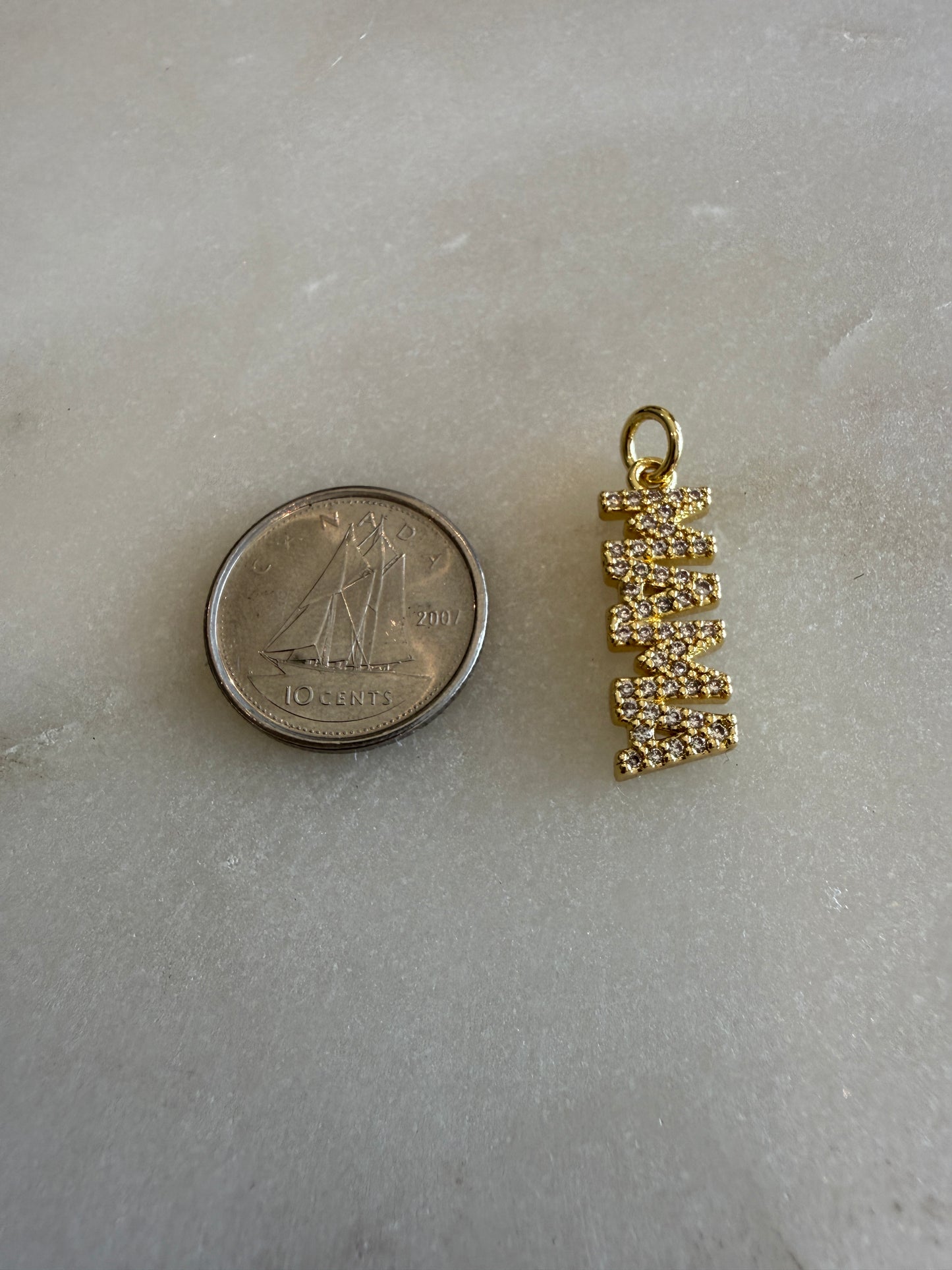 mama rhinestone charm