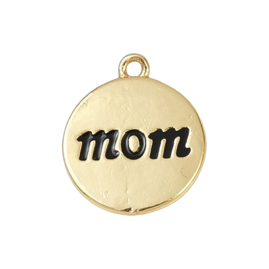 mom pendant charm (black)