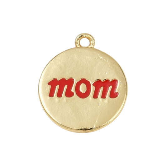 mom pendant charm (red)