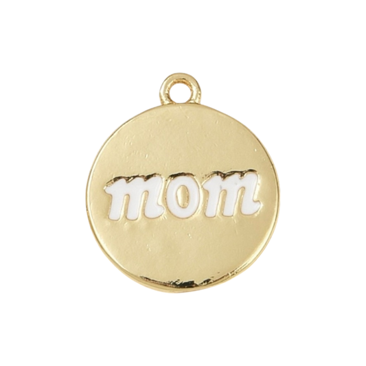 mom pendant charm (white)