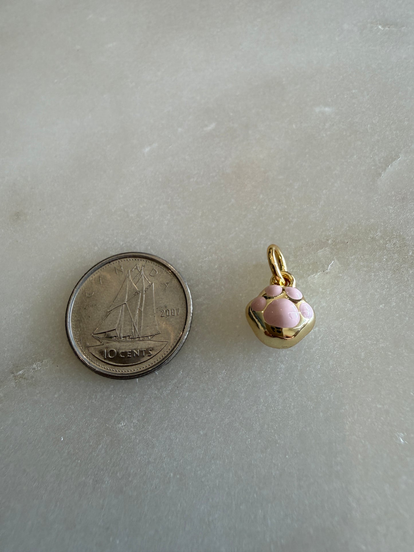 paw (pink and gold) charm