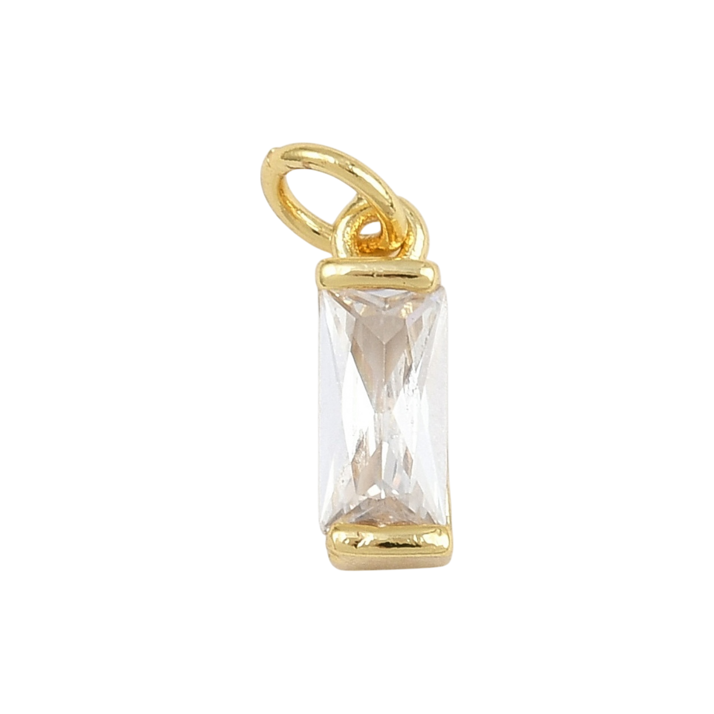 rectangle slim cubic zirconia charm