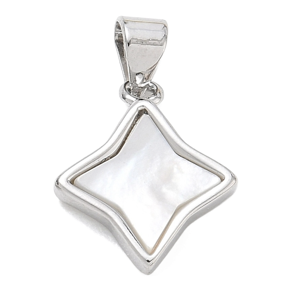 silver mother of pearl star charm
