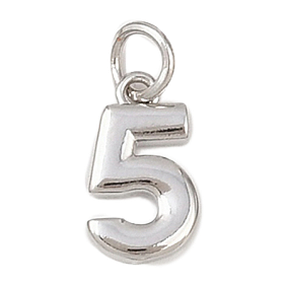 silver number charm (5)