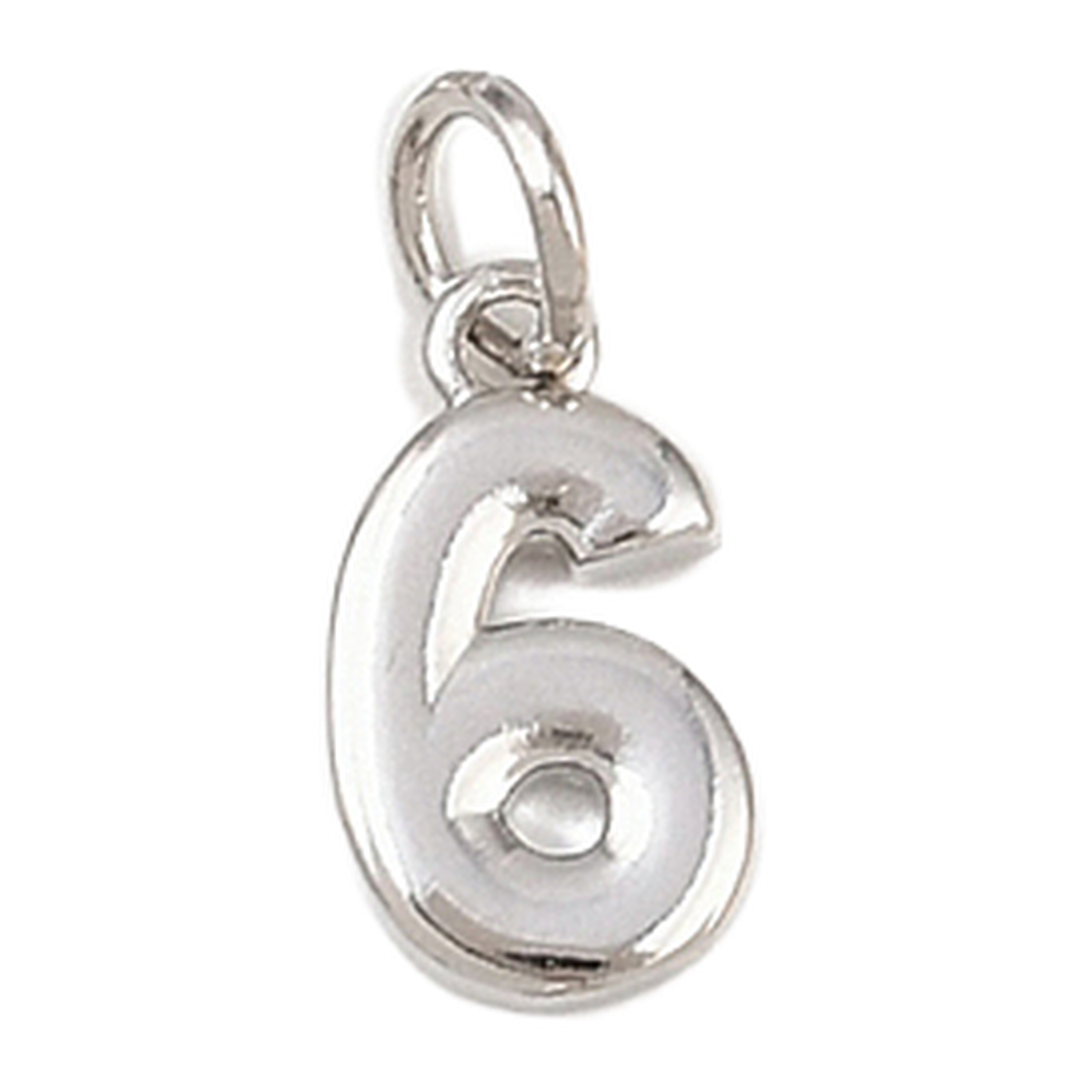 silver number charm (6)