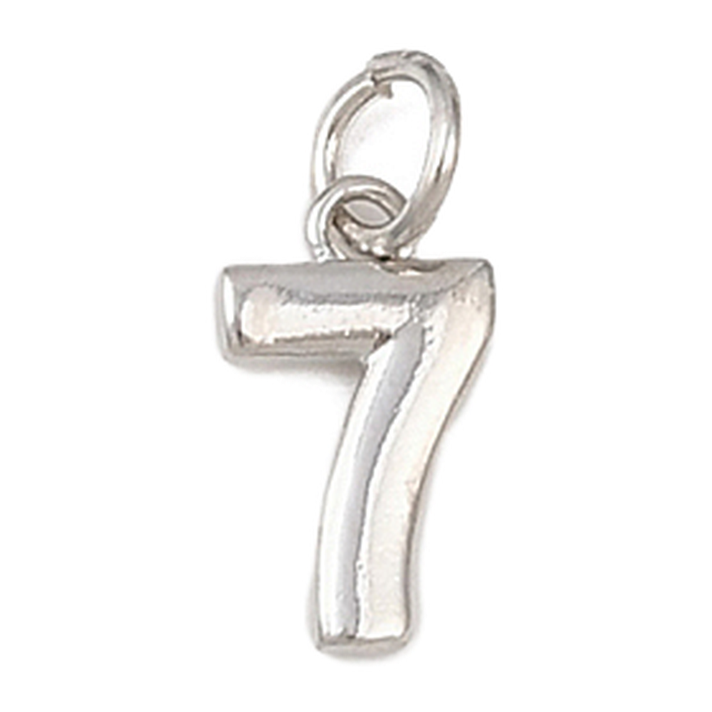 silver number charm (7)
