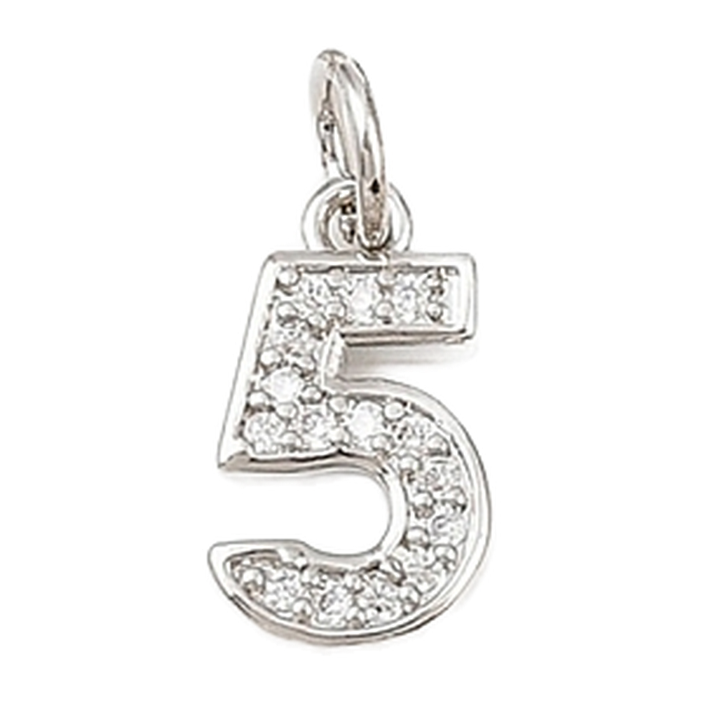 silver rhinestone number charm (5)