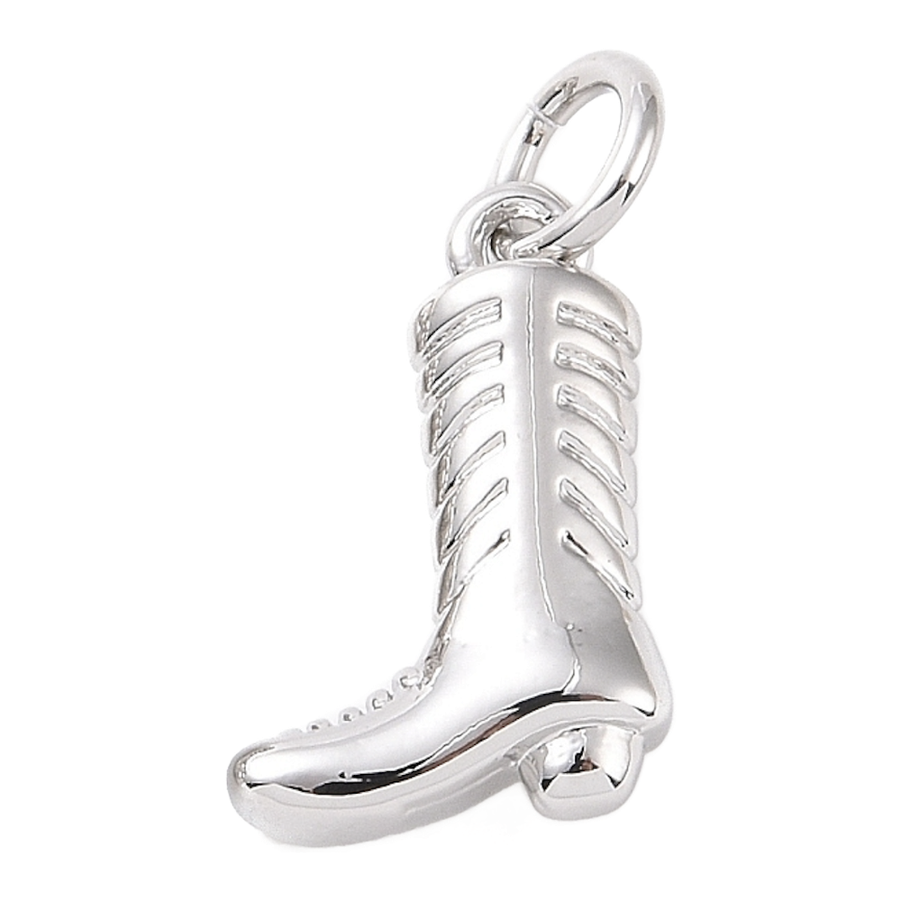 silver ridged cowboy boot charm