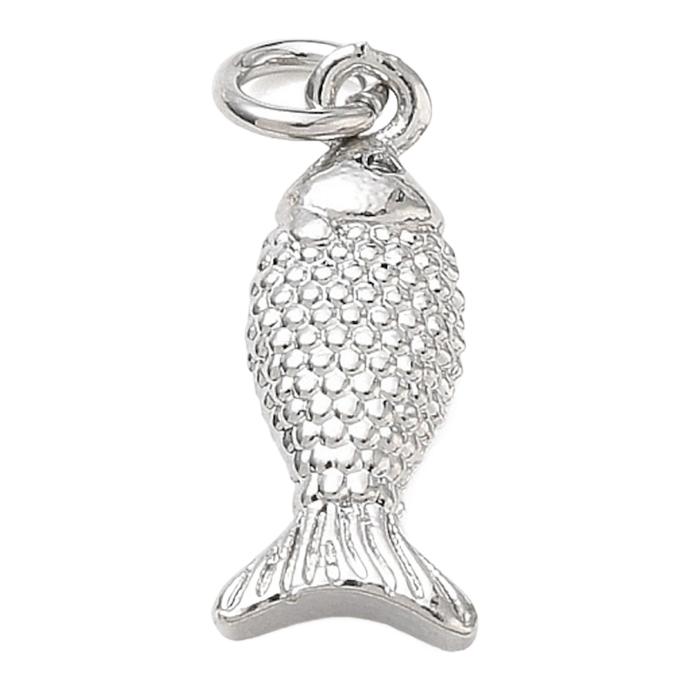 silver textured fish charm