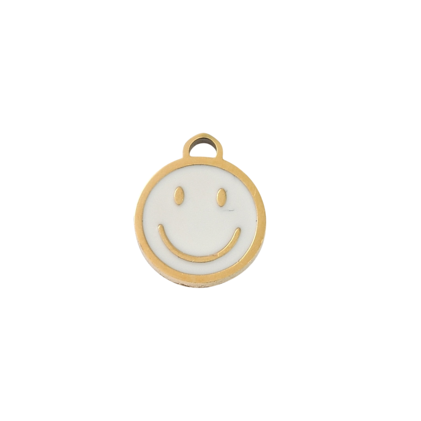 smiley face (white & gold) charm 2