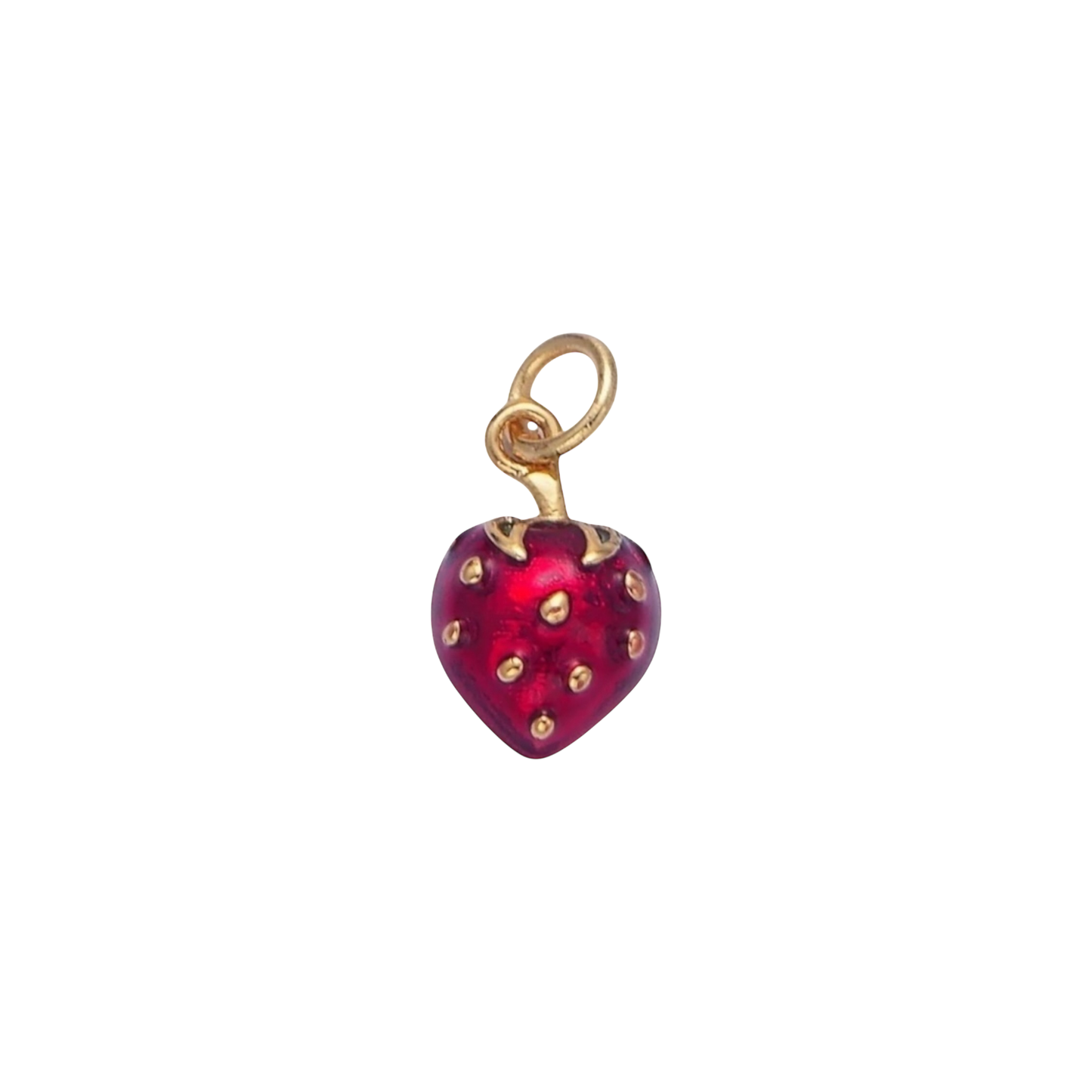 strawberry charm (red and gold)