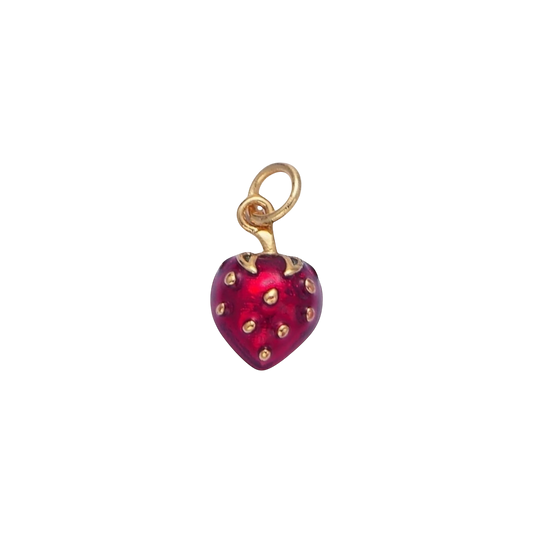 strawberry charm (red and gold)