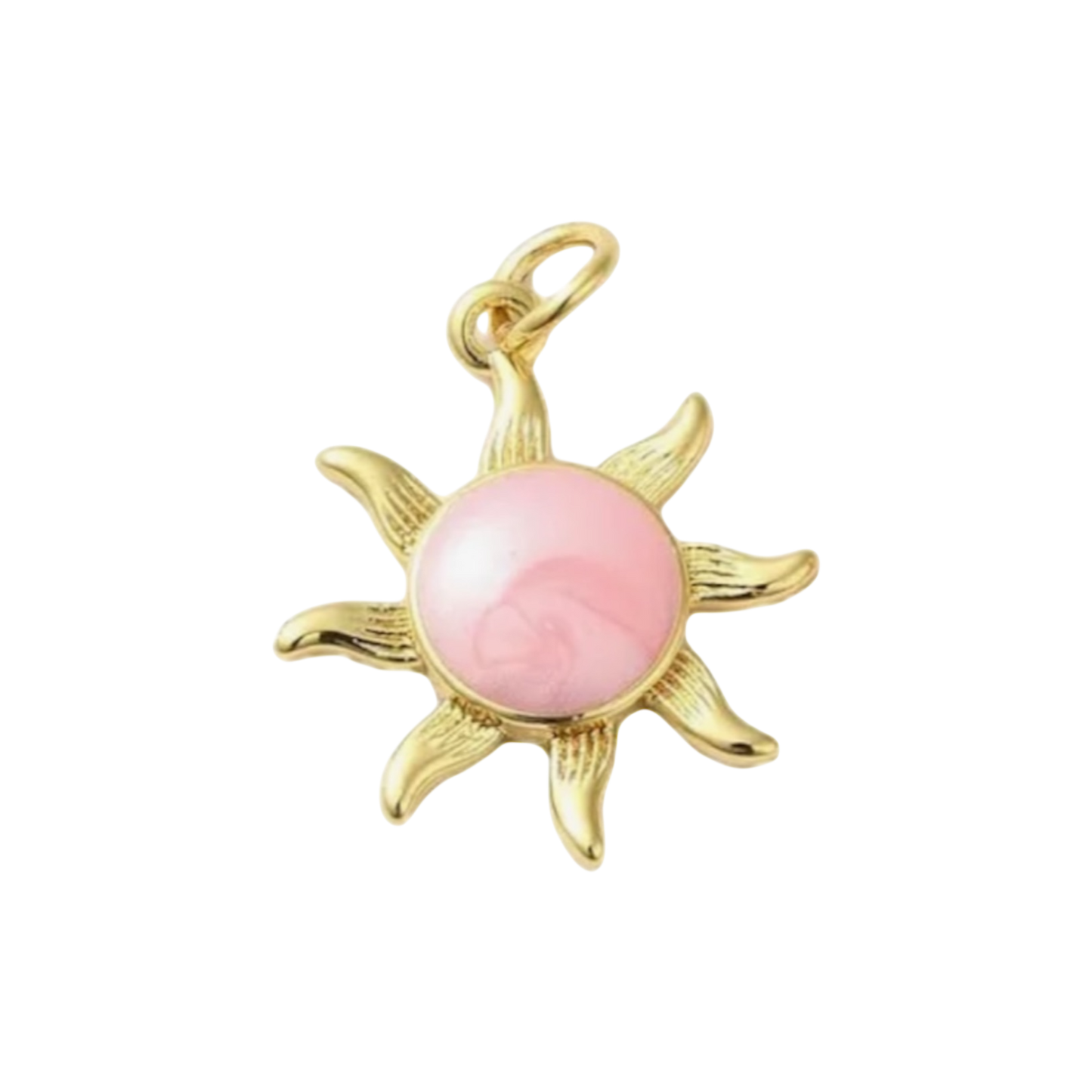 sun charm (pink and gold)