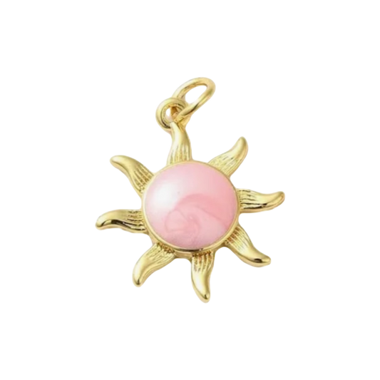 sun charm (pink and gold)